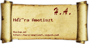 Héra Ametiszt névjegykártya